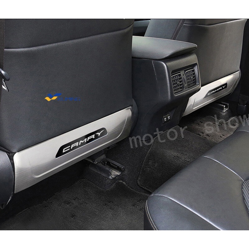 Bộ 2 Khung Viền Ghế Sau Xe Hơi Bằng Thép Không Gỉ Chống Đá Cho Toyota Camry 2018 2019 2020 2021