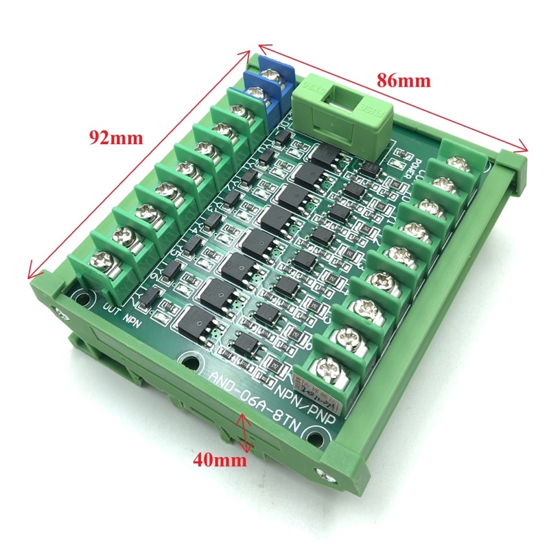 Module mosfet cách ly 8 kênh cho PLC có cài thanh ray AND-06A-8TN /(điều khiển van điện từ, cảm biến, nam châm điện)