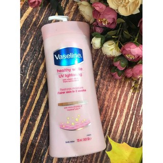 VASENLINE healthy white UV lightening body lotion 725ml (sữa dưỡng thể - hồng)
