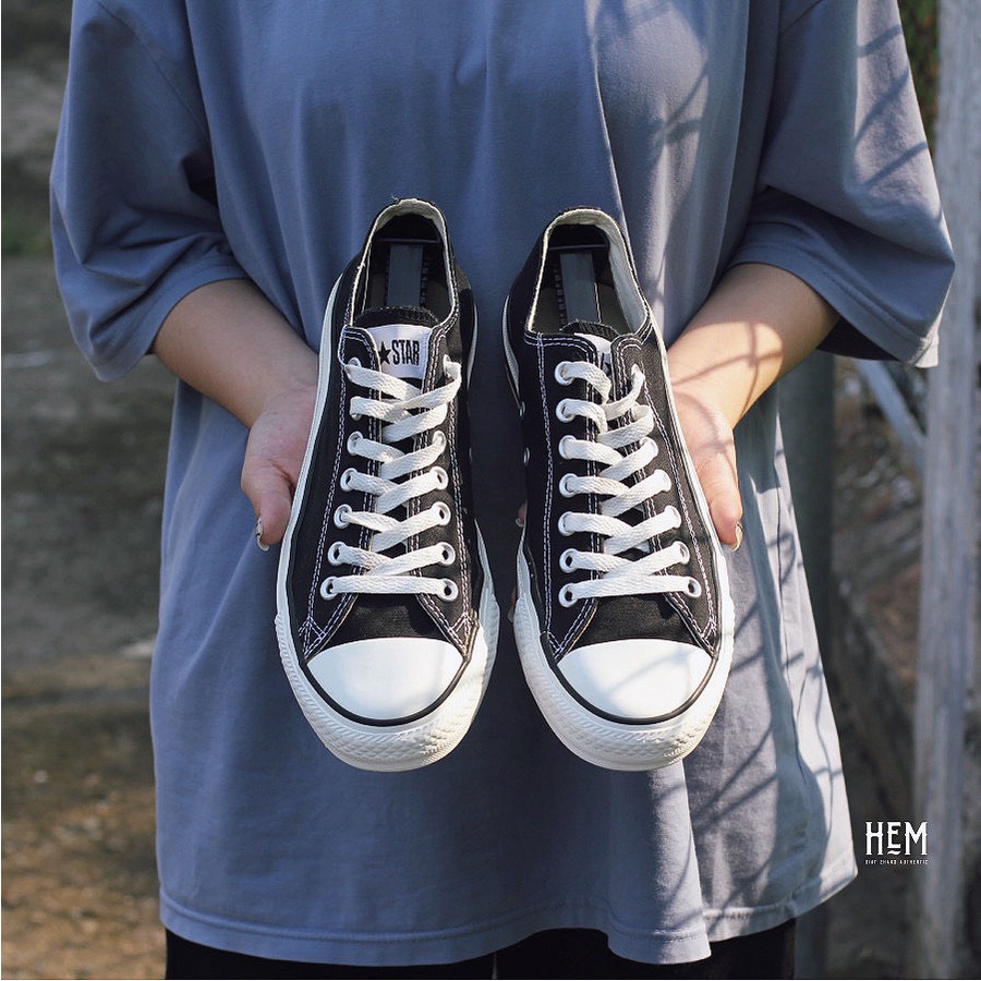 Giày Converse Đen Cổ Thấp Real 2hand Cond 9