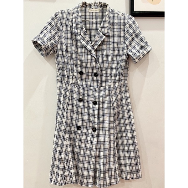 Thanh lý pass rẻ đầm sơ mi ca rô tay ngắn