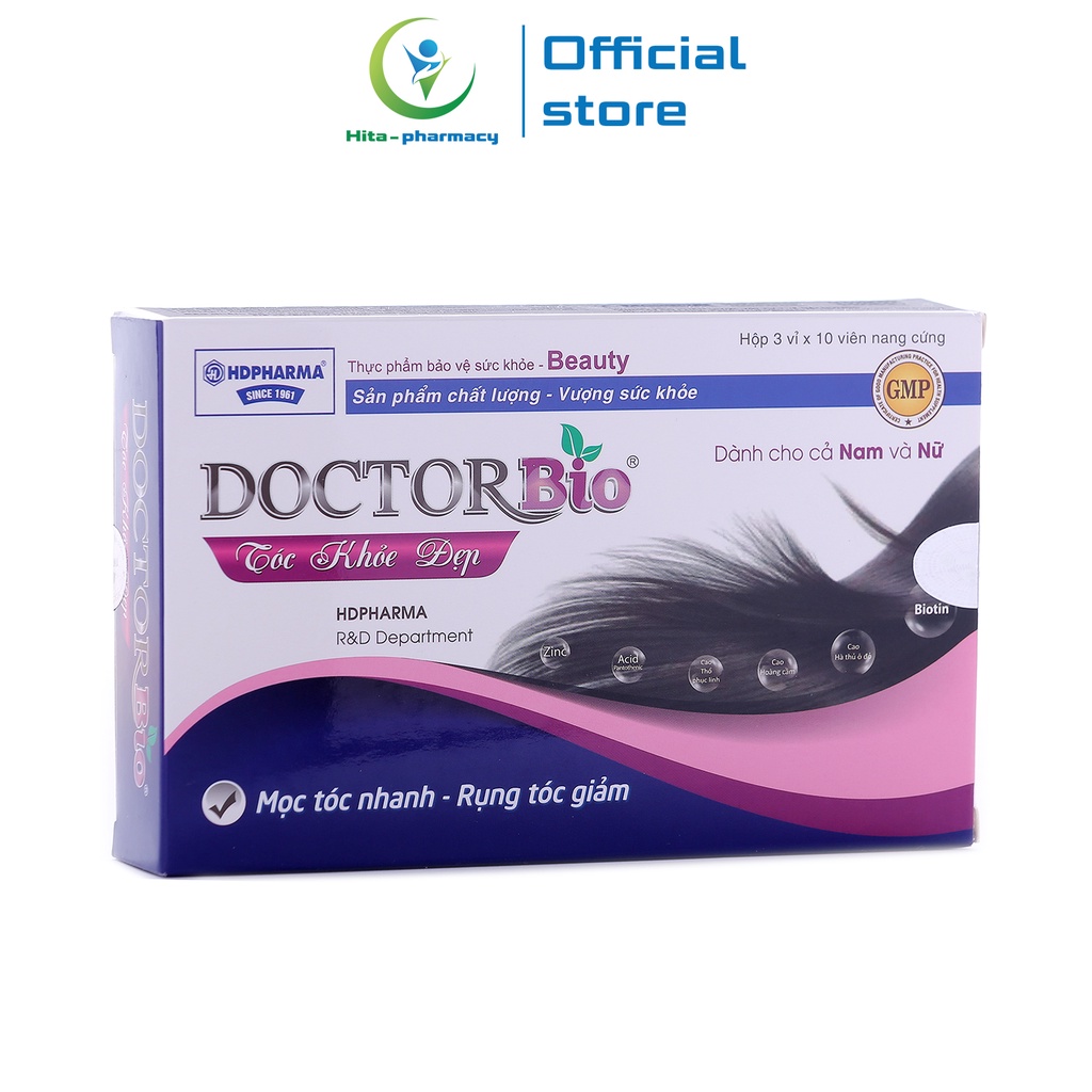 DOCTORBIO® Tóc Khỏe Đẹp HDPHARMA giúp mọc tóc nhanh, giảm rụng tóc 30 viên [Doctor Bio Tóc Khỏe Đẹp]