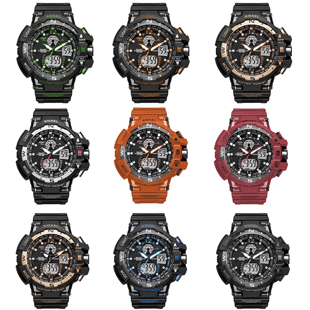 MACmk SMAEL 1376c Men Waterproof Backlight Outdoor Sports Analog Quartz Digital Watch