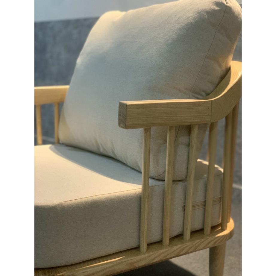Ảnh thật sofa phong cách scandinavian vintage hiện đại giá rẻ - ghế sôfa nan gỗ sồi nga 100%