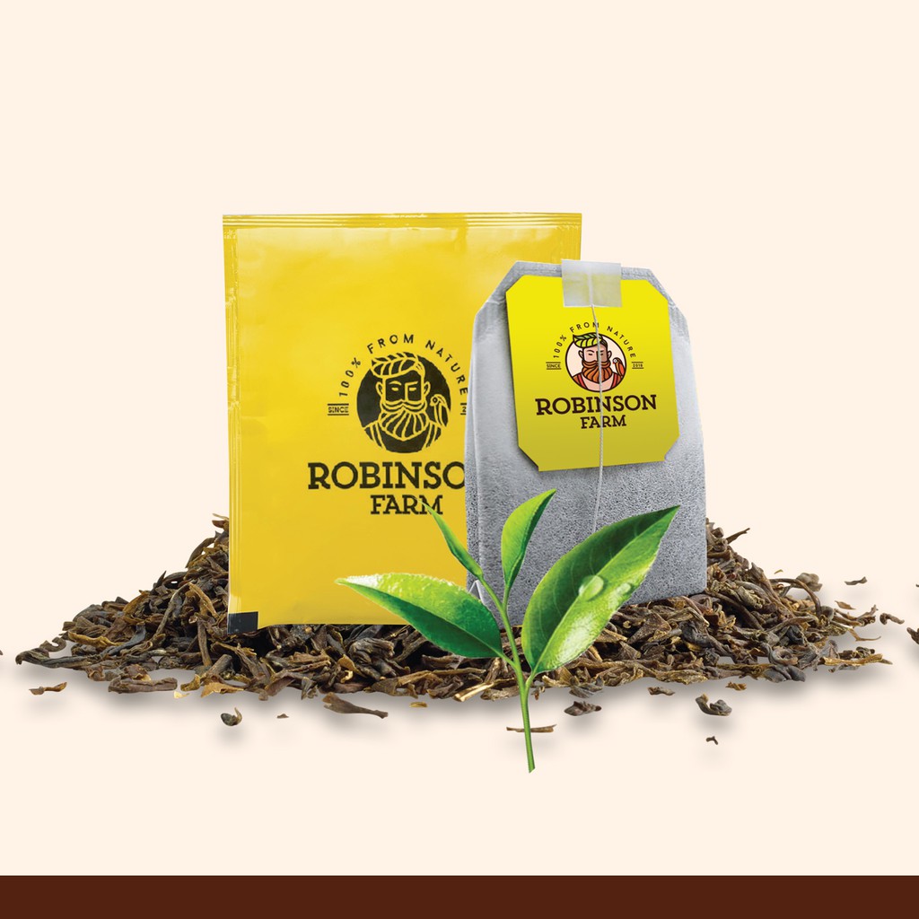 Trà Túi Lọc HỒNG TRÀ - TRÀ ĐEN ROBINSON FARM 40gr ( 20 túi x 2g ) Đậm vị trà 100% lá chè tươi nguyên chất