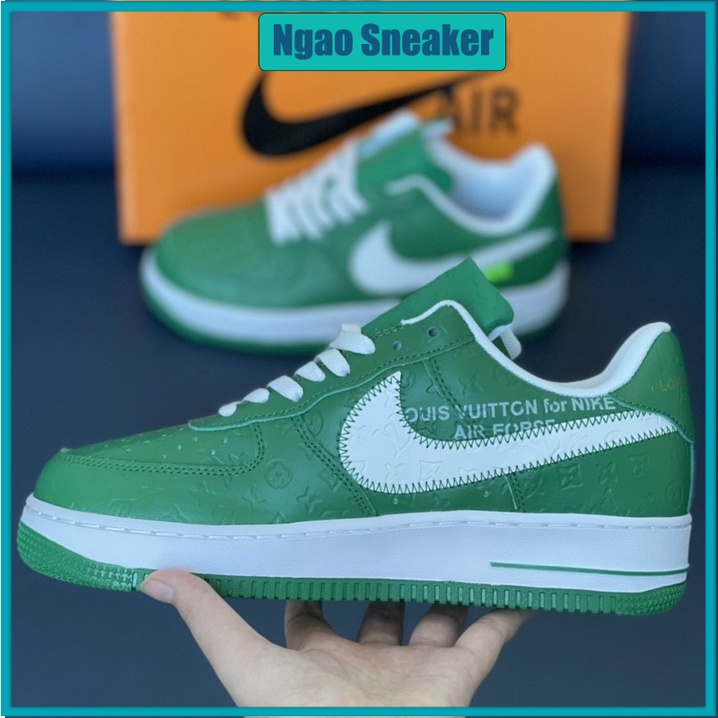 Giày AF1 Lv "Dum Green" họa tiết in dập phiên bản cao cấp