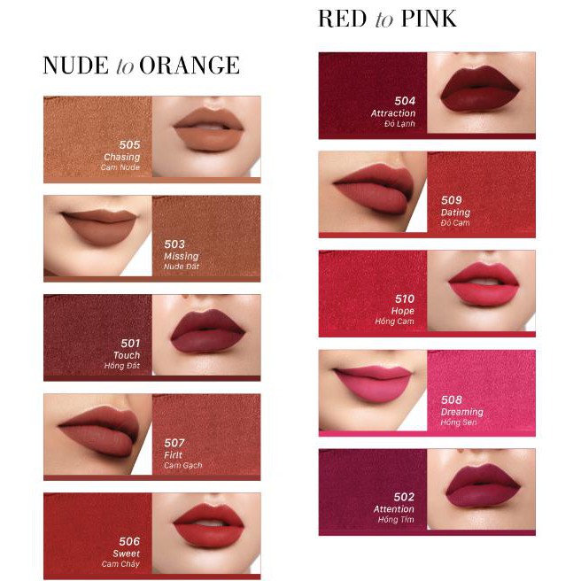 Son Lì Mịn Môi VACOSI COLOR MATTE LIPSTICK 3.7g