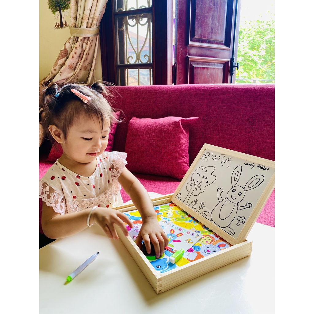 Bộ đồ chơi câu đố nam châm con vật,có từ tính,ghép hình thông minh cho bé