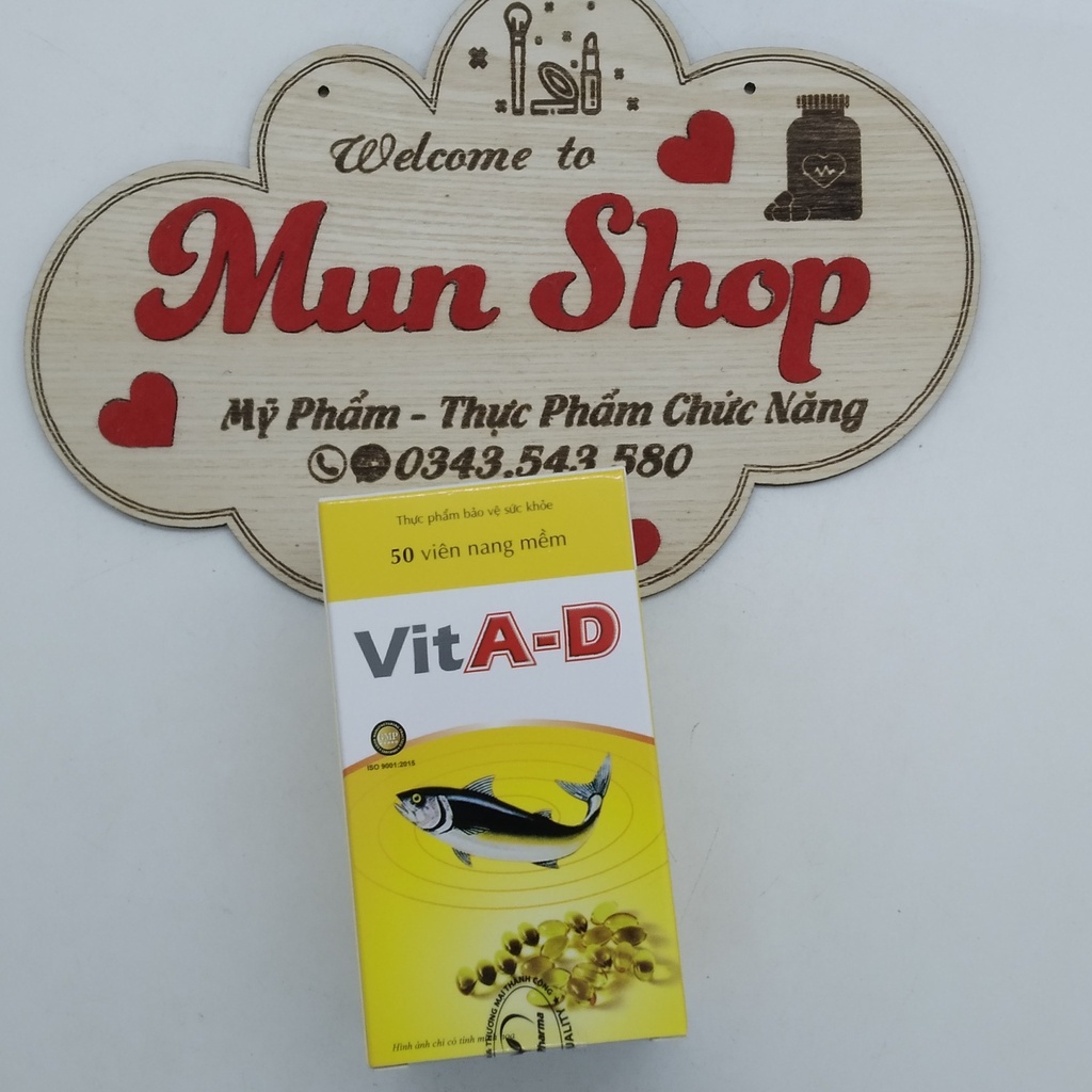 Dầu cá VitA-D hộp 50 viên - Bổ sung vitamin A và vitamin D3