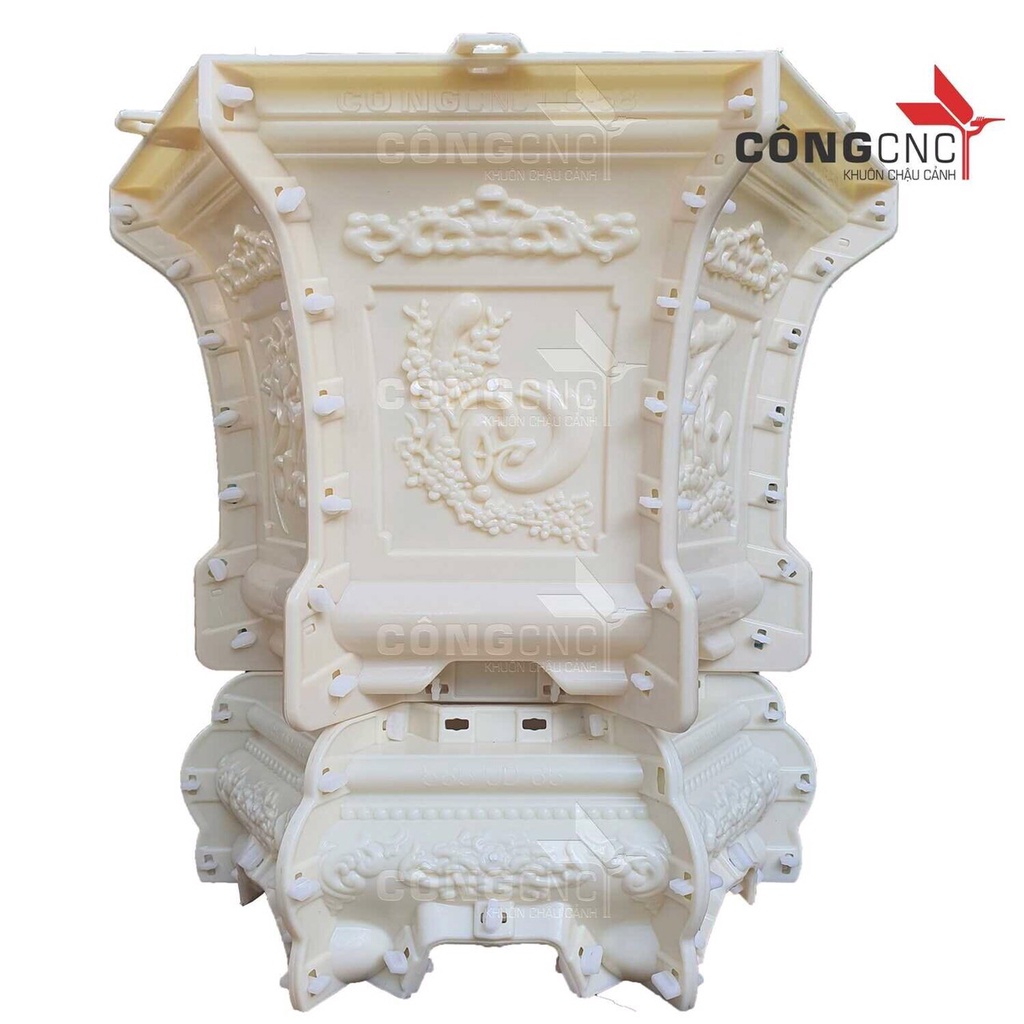 Khuôn chậu lục giác 58 kèm chân đôn