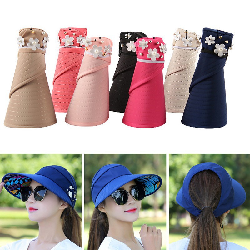 Mũ rộng vành chống tia uv có thể gấp lại cho nữ
