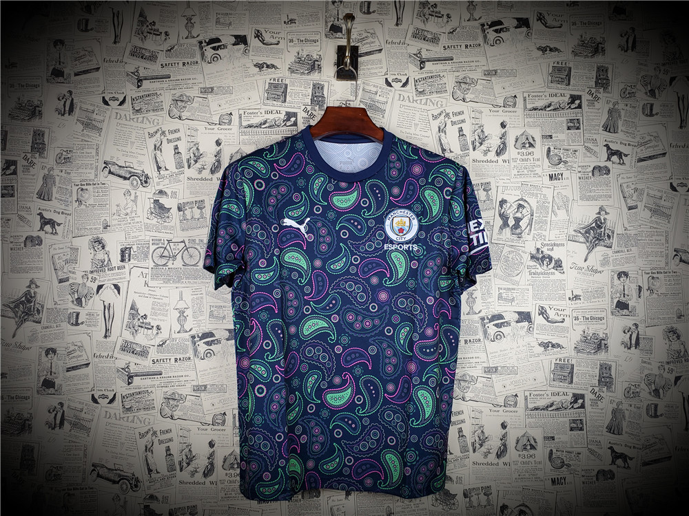 Set Quần Áo Đá Banh Màu Xanh 2020 / 21 Manchester City 20 / 21 Size S-Xxl