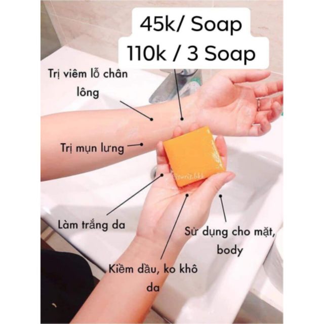 Combo 12 soap Xà phòng Tắm Nghệ Thái Lan