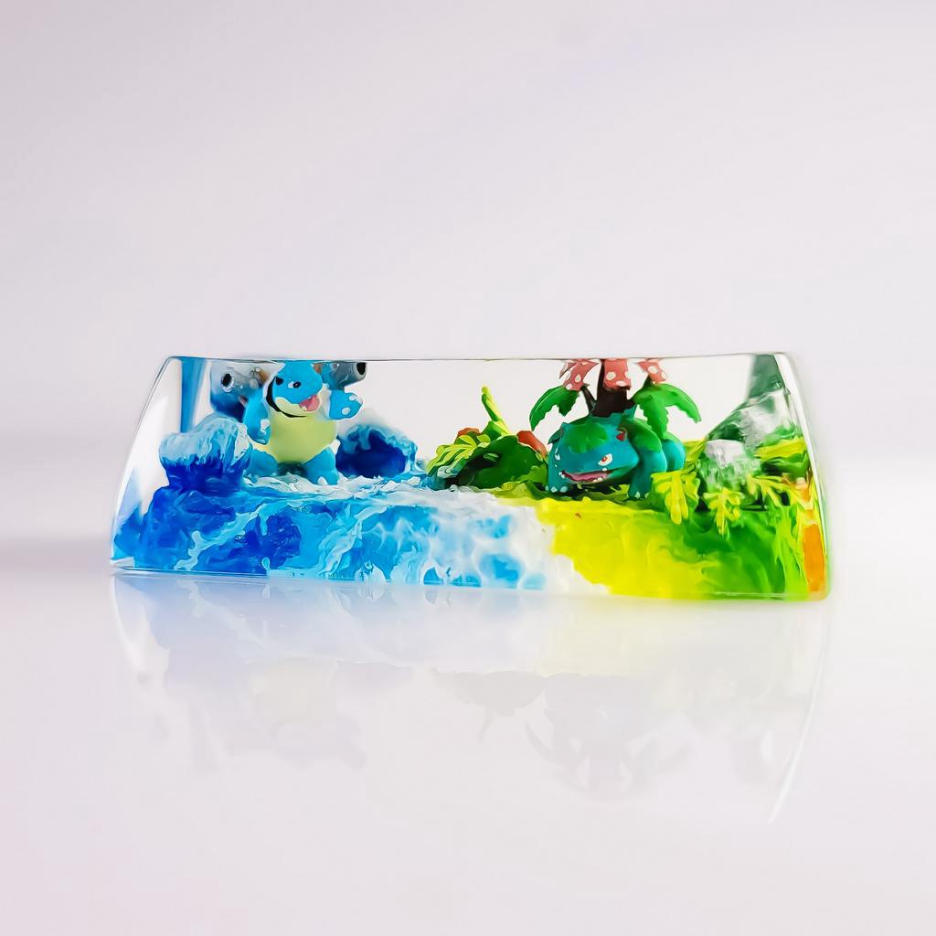 Nút bàn phím Pokemon, nút bàn phím 2.25u, Venusaur and Blastoise  - keycap 2.25u, POKÉMON Artisan Keycap