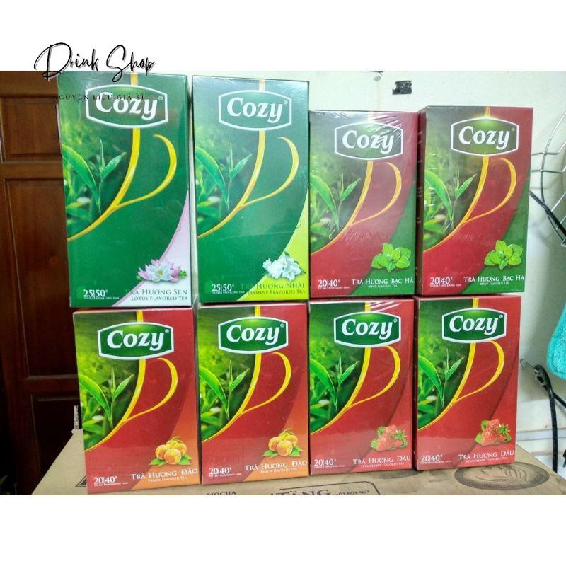 Cozy trà túi lọc túi 50Gram hương Đào - Vải - Táo - Dâu - Bạc Hà - Hồng Trà - Nhài - Sen