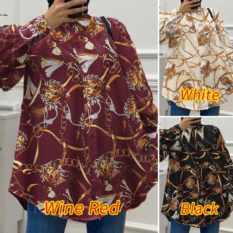 Áo sơ mi Zanzea tay dài cổ bẻ dáng rộng thời trang retro cho nữ