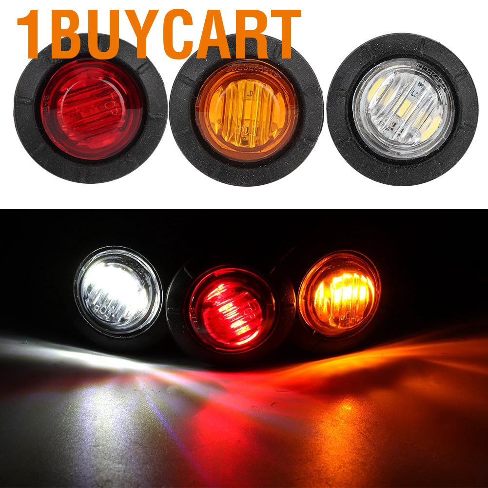 Set 3 Đèn Led Tròn 12v Bóng Ánh Sáng Vàng / Đỏ Cho Xe Hơi Tàu Thuyền