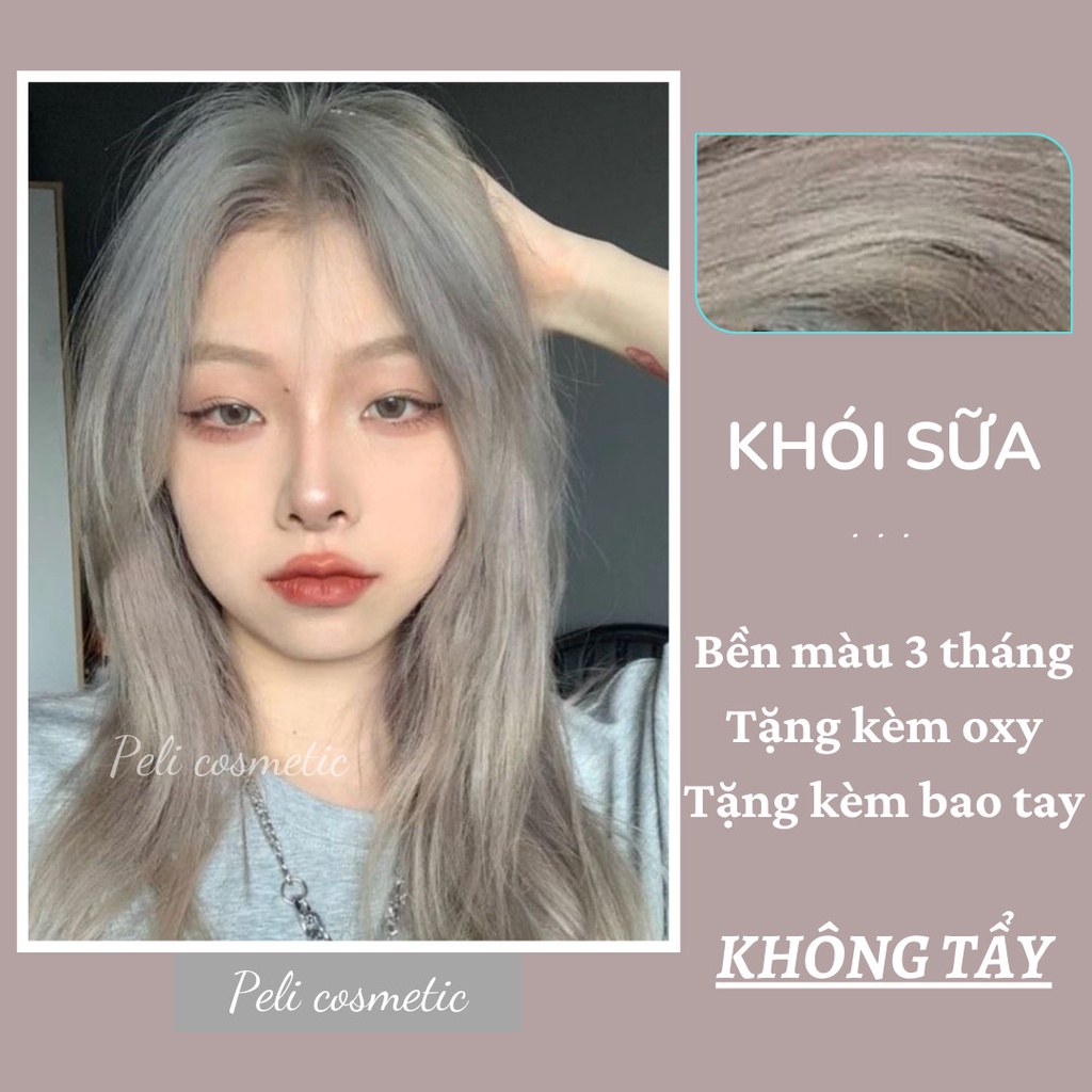 Thuốc nhuộm tóc . nhuộm tóc màu khói sữa ,