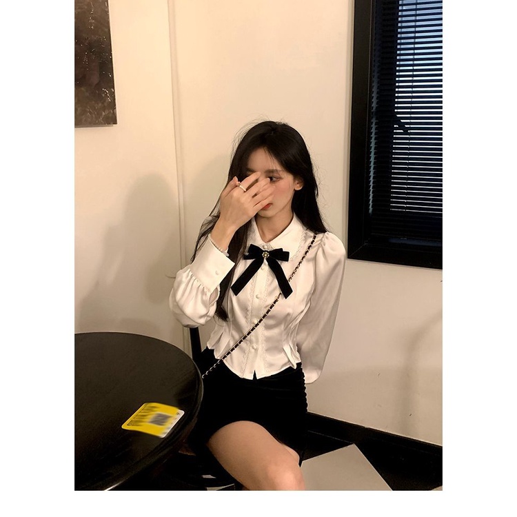 Áo Kiểu Tay Dài Cổ Búp Bê Thời Trang Mùa Thu Mới Cho Nữ