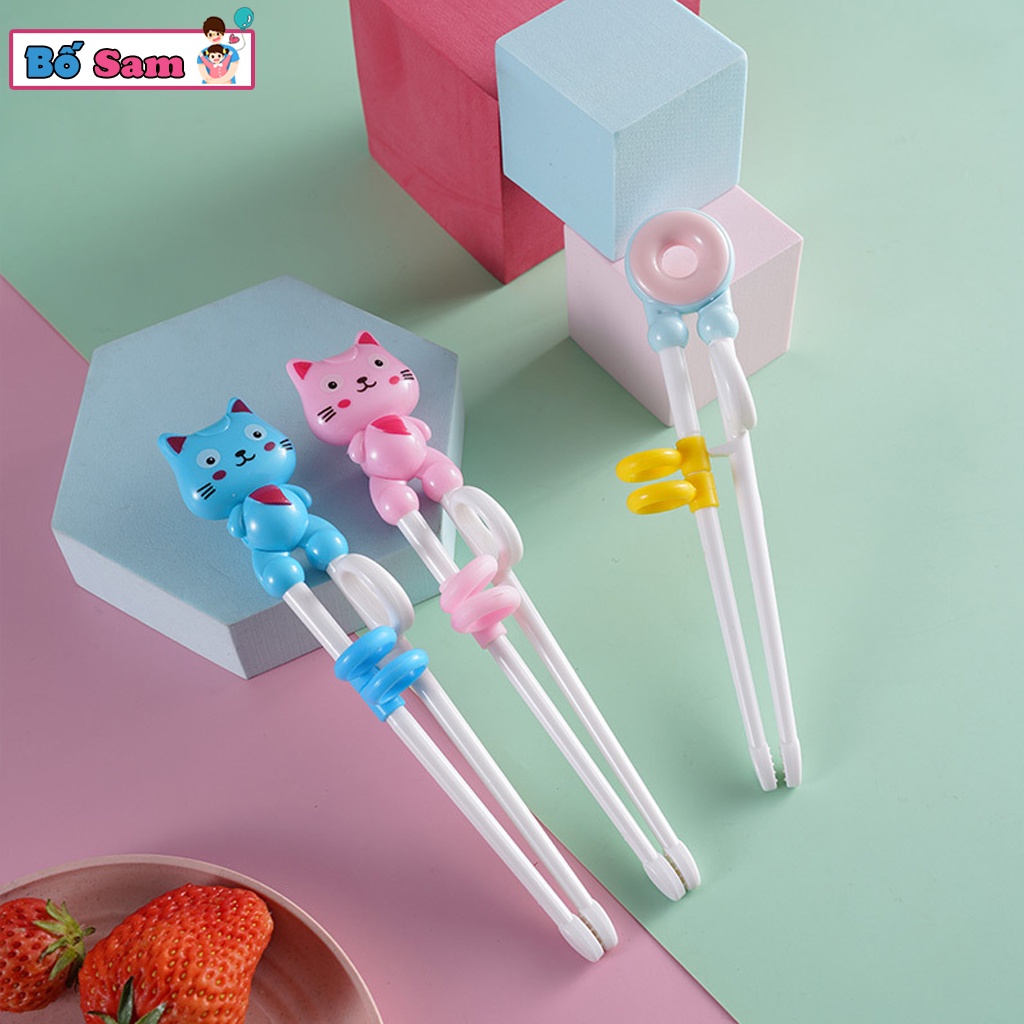Đũa tập ăn cho bé xỏ ngón tập gắp đồ ăn hình thú Shop Bố Sam