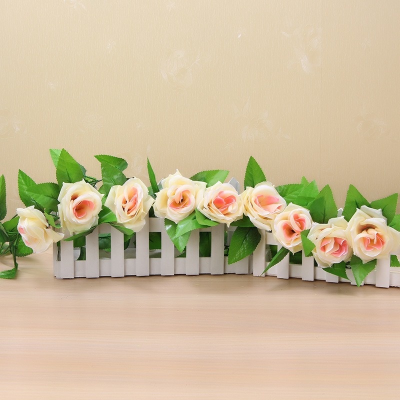 2.4M Mô Phỏng Nhân Tạo Hoa Hồng Mây Lụa đám Cưới Vòm Hoa Giả Trang Trí Mây