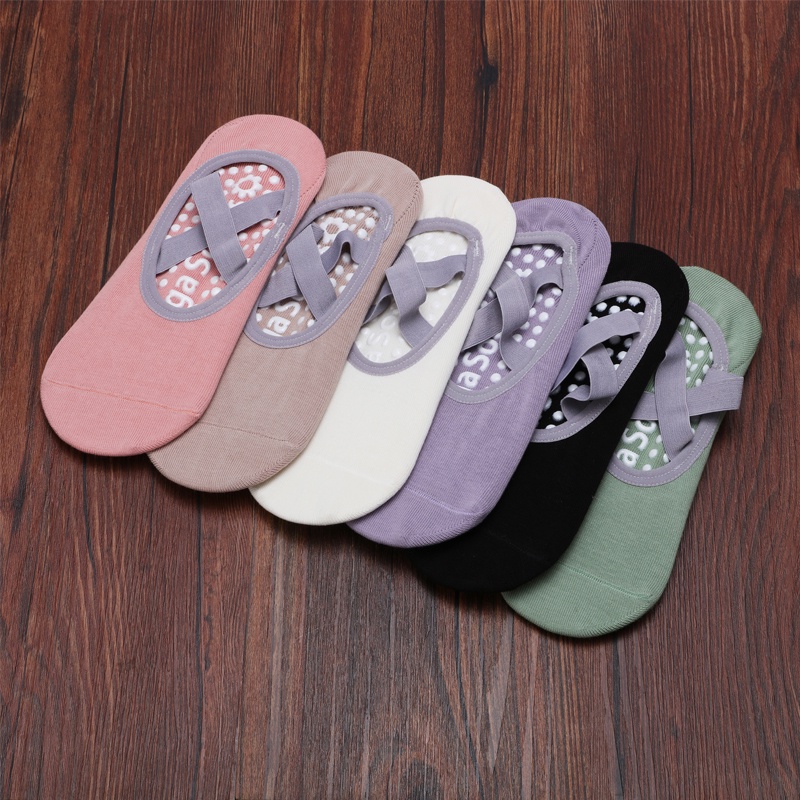 Vớ Cotton Tập Yoga / Múa Bale Chống Trượt Khô Nhanh Bằng Silicone Cho Nữ