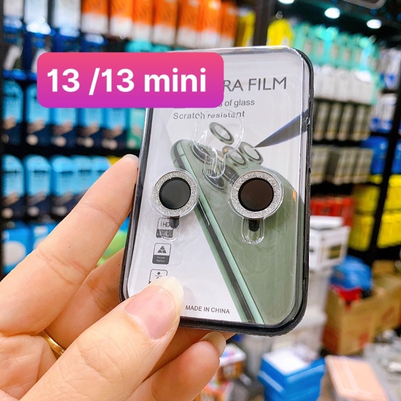 Bộ 2 mắt dán bảo vệ camera Iphone 13mini/13 nhũ siêu đẹp