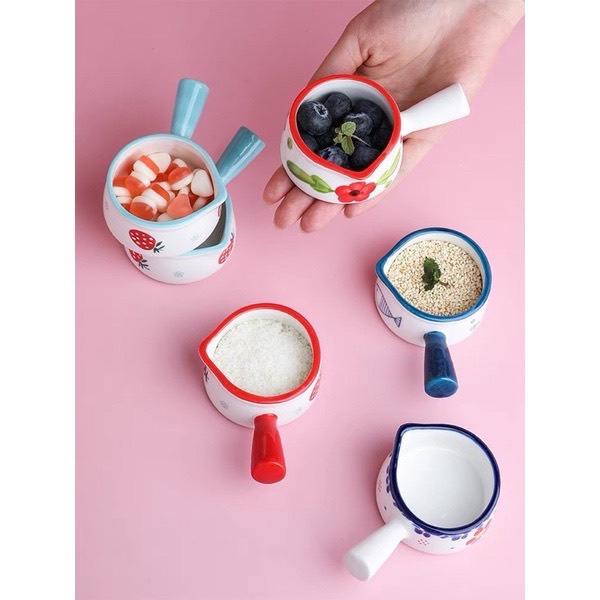 Bát gáo đáy bằng họa tiết bằng sứ 50ml