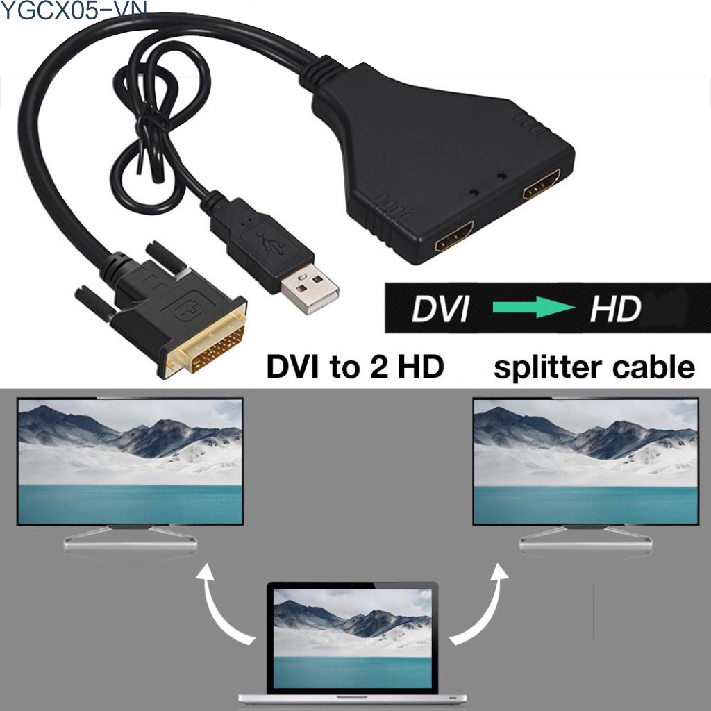 Cáp Chuyển Đổi Hd 1080p Sang Hdmi Dvi Sang 2 Hdmi Cho Hdtv Box Lcd | BigBuy360 - bigbuy360.vn