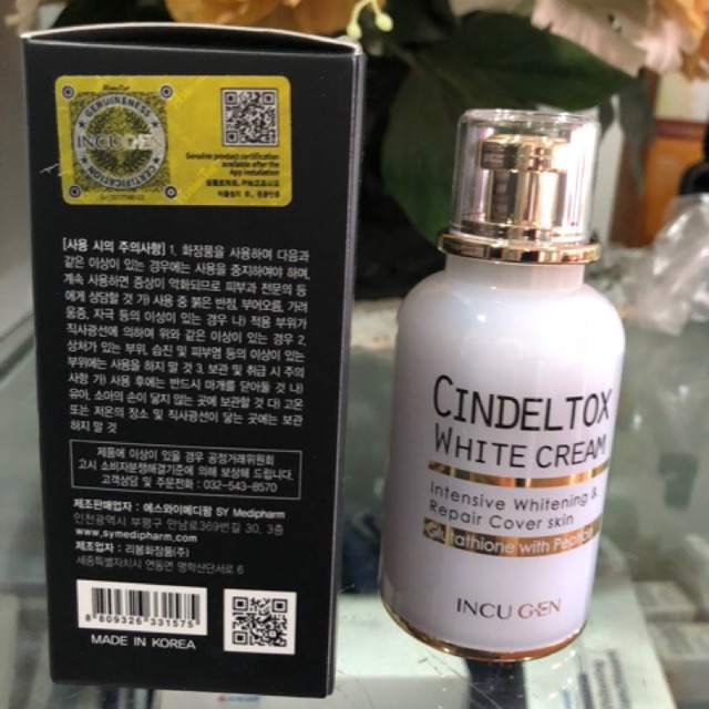 Kem dưỡng trắng da Cindeltox 50ml chính hãng Hàn Quốc