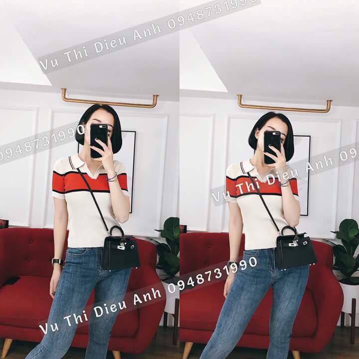 Áo len cổ đức pha ngực hàng Quảng Châu