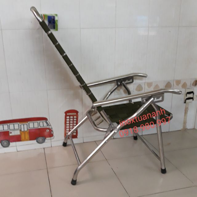 Ghế cafe inox, ghế xếp inox du lịch GX01