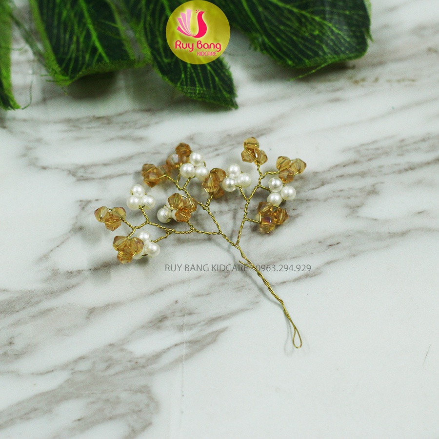 Cành pha lê pha hạt trai cao cấp PK2201