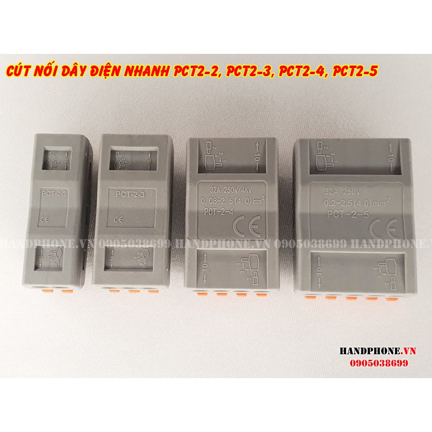 Cút Nối Dây Điện Nhanh PCT / KV774, Cốt Nối Dây Điện, Cos Nối Điện, Đầu Nối Dây Điện  KV774 / PCT 2-2, 2-3, 2-4, 2-5