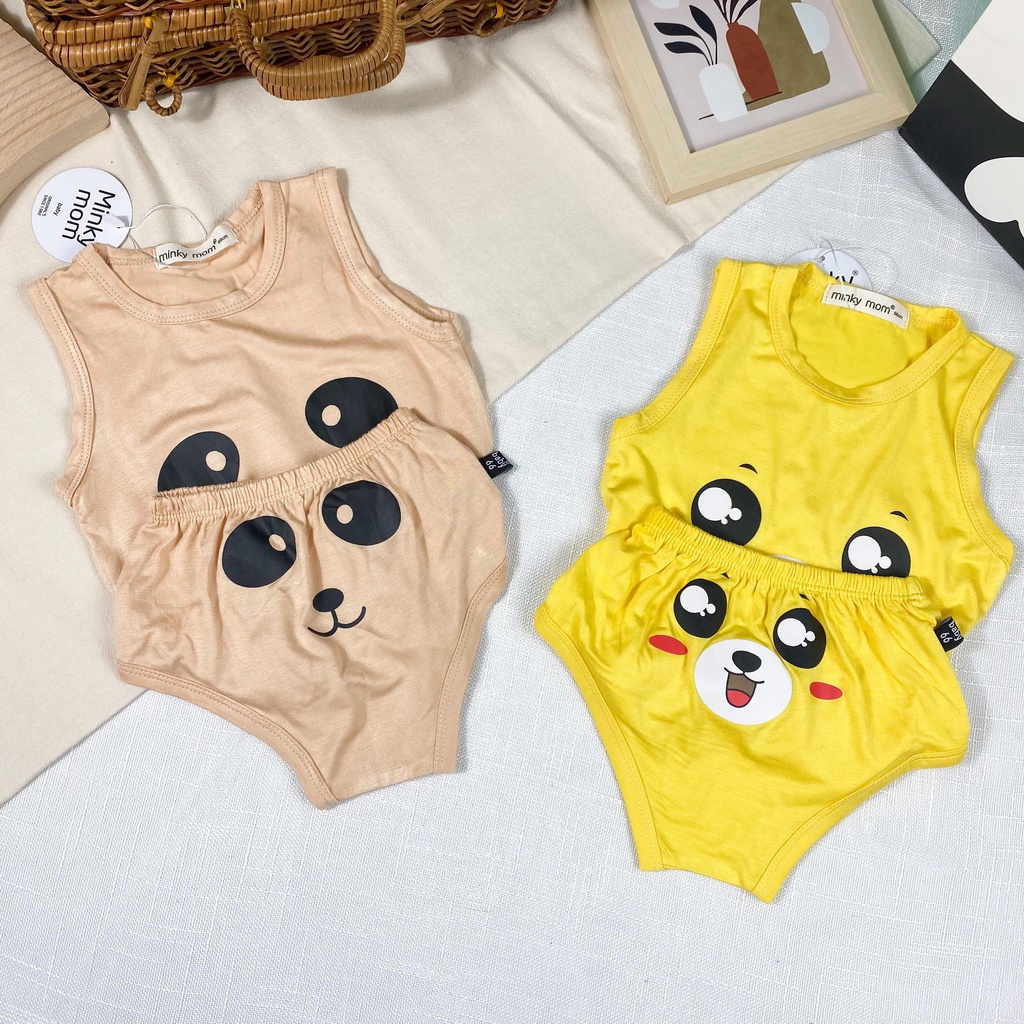 Bộ ba lỗ quần chip thun lạnh Minky Mom in họa tiết đáng yêu cho bé trai bé gái mặc ở nhà - Riokids BL4