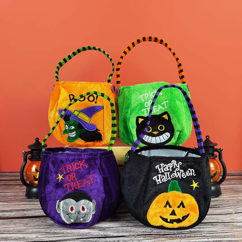 1 Giỏ Đựng Kẹo Halloween Hình Bí Ngô