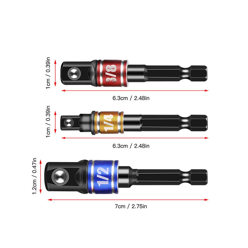 Set 4 Đầu Gắn Máy Khoan Góc Phải 105 Độ 1/4 3/8 1/2 1/4"