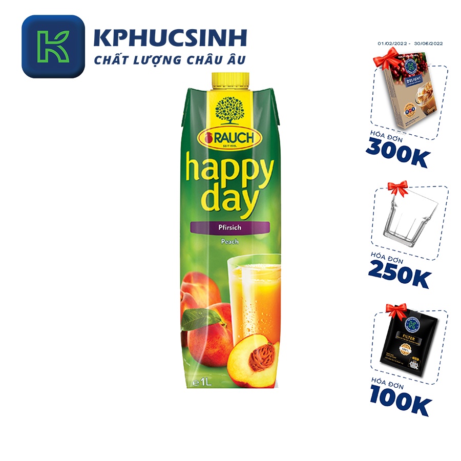 Nước đào hiệu Rauch Happy Day KPHUCSINH - Hàng Chính Hãng