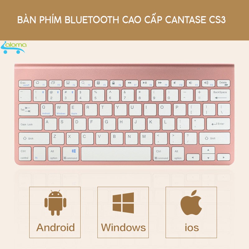 Bàn phím Bluetooth không dây Cantase CS08 cho Ipad, máy tính, tablet, điện thoại