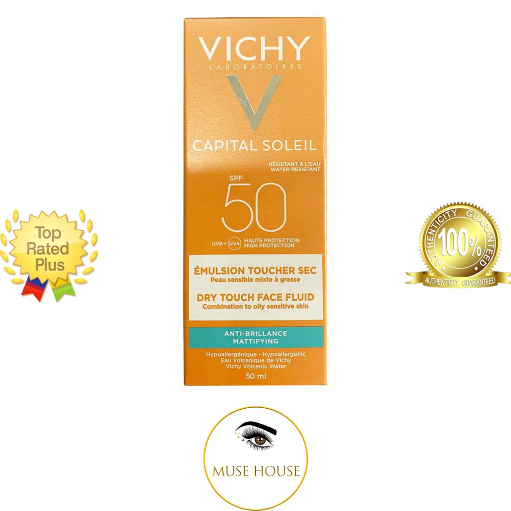 Bộ sản phẩm kem chống nắng Vichy IDEAL SOLEIL tặng sữa rửa mặt tẩy trang Vichy 3in1 15ml