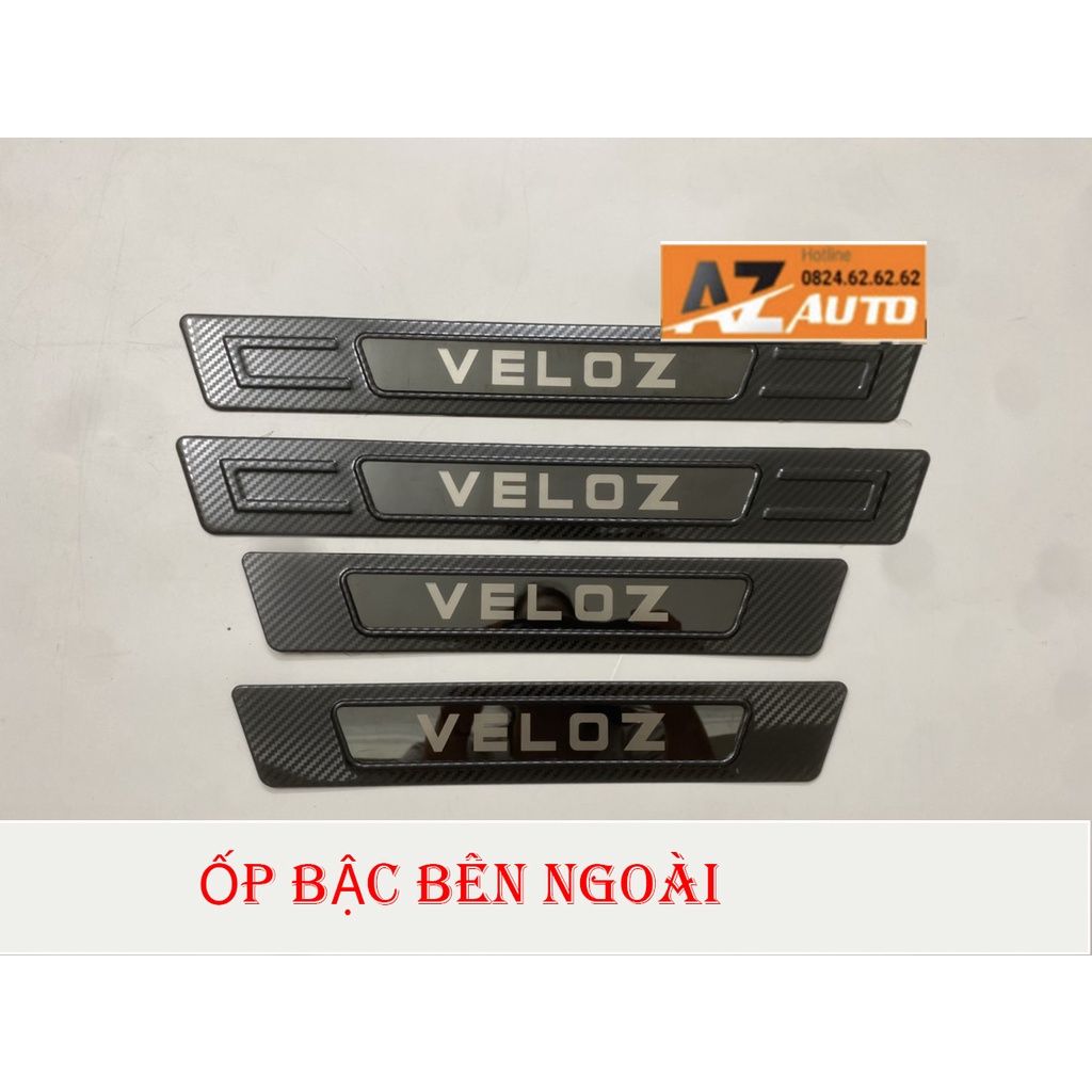 Ốp Bậc Cửa, Nẹp Bước Chân , ỐP BẬC CỐP TOYOTA VELOZ 2022 - 2023 VÂN CARBON