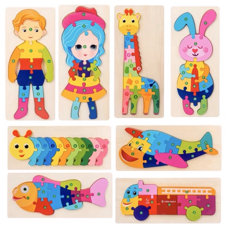 Đồ chơi tranh ghép nối 10 số - ghép tương ứng số 1-10 cho bé 30x12,8 Cm