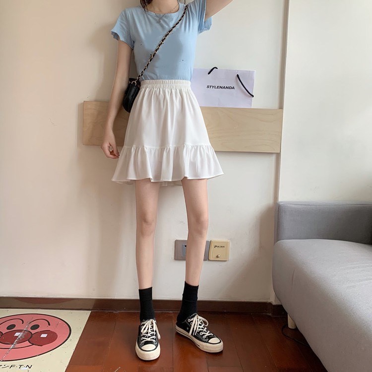 Chân váy chữ A - Chân váy ngắn cách điệu 2 màu đen trắng | BigBuy360 - bigbuy360.vn