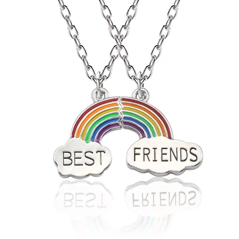 Personalized Rainbow Best Friends Necklace