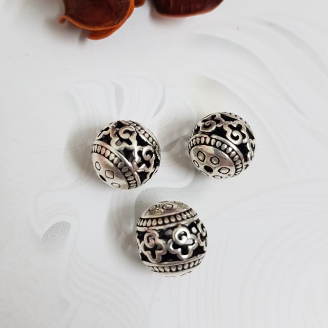 Charm bi bạc hoa văn 12 li