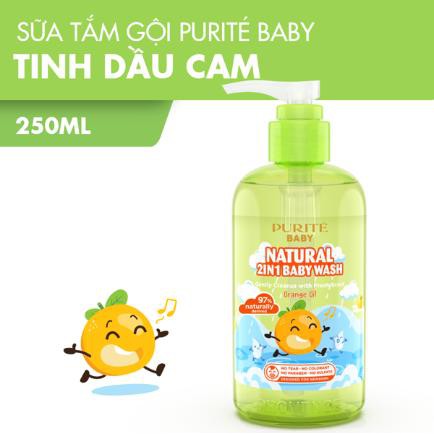 Sữa Tắm Gội Thiên Nhiên Purite Baby Orange Oil - Tinh Dầu Cam  250ml