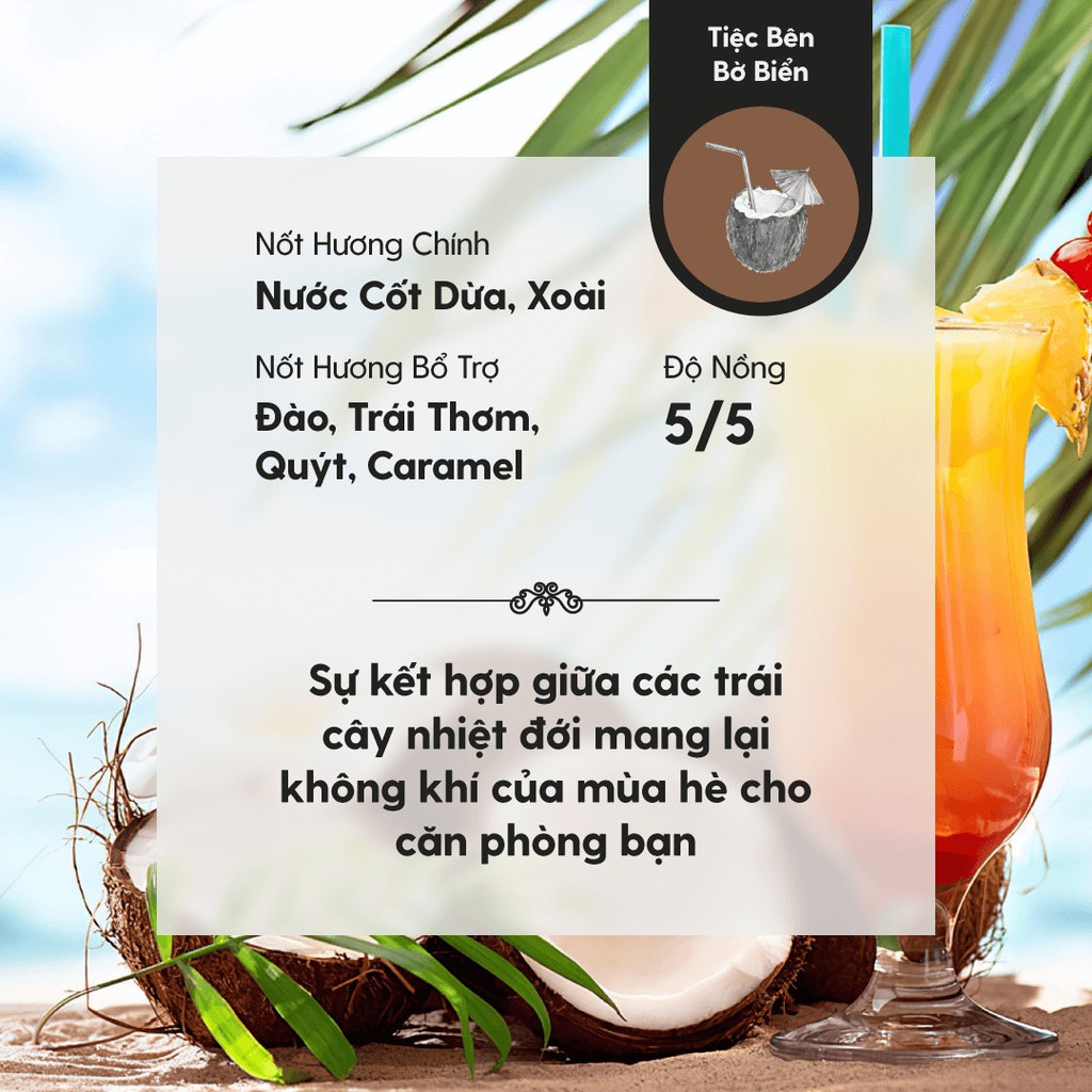 Tinh Dầu Phối Hương Beach Party (Ngọt Trái Cây) Làm Nến Thơm, Xông Thơm Phòng HENY GARDEN