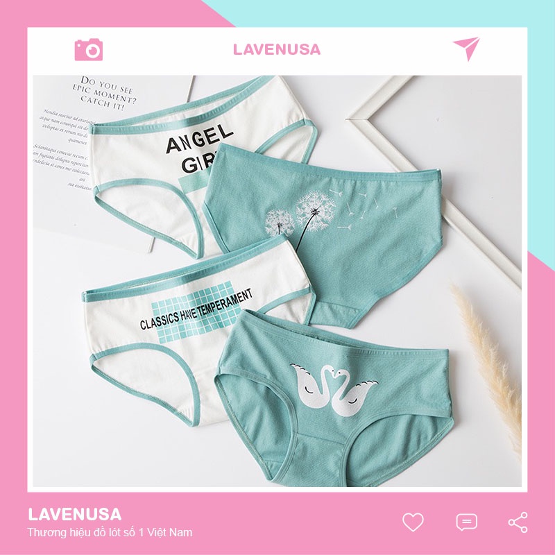 Quần lót cotton cao cấp kháng khuẩn thoáng khí dành cho nữ LAVENUSA QL55