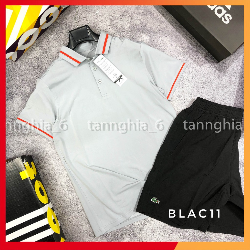 Bộ thể thao cổ bẻ nam XUẤT DƯ chất thun lạnh co dãn 4 chiều BLAC11