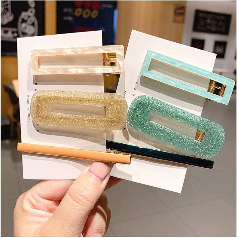 Bộ 3 kẹp tóc kiểu mỏ vịt bằng hợp kim Acrylic màu kẹo phong cách Hàn Quốc dễ thương